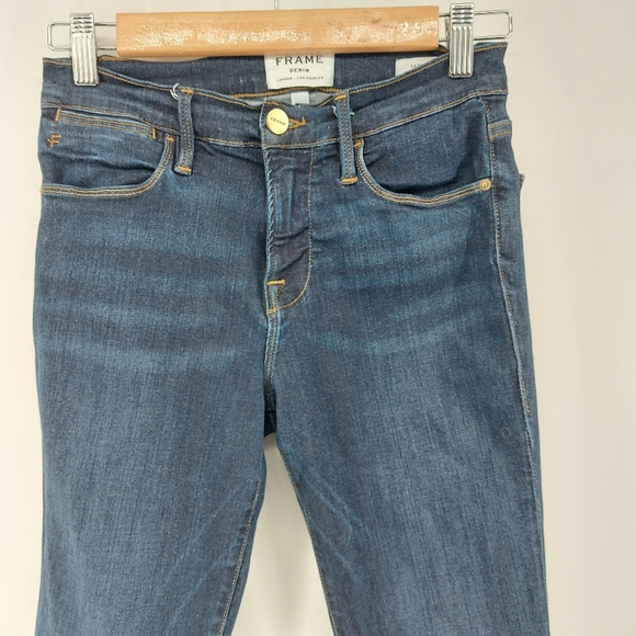 FRAMELe High Skinny Raw Edge Slit Rivet Jeans - Picture 8 of 13